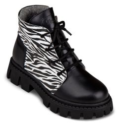 TW-518 (цв.7-черный/принт зебра) Ботинки ортопедические малосложные TW-518 (цв.7-черный/принт зебра) Ботинки ортопедические малосложные